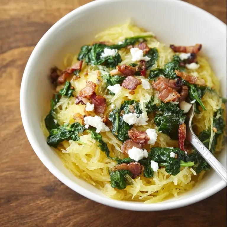 Spaghetti Squash With Bacon, Spinach, and Goat Cheese Recipe