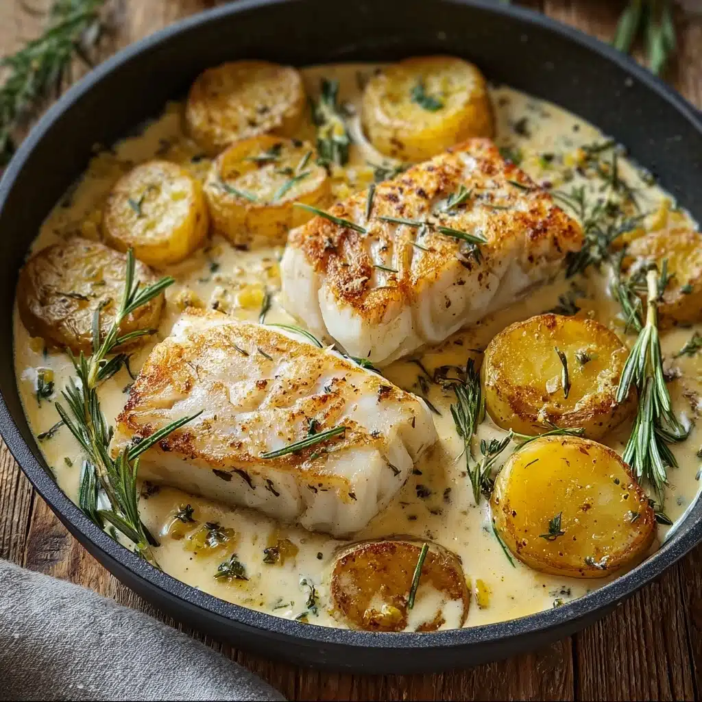 the best Cod & Potatoes in Rosemary Cream Sauce Recipe - Recipe Image