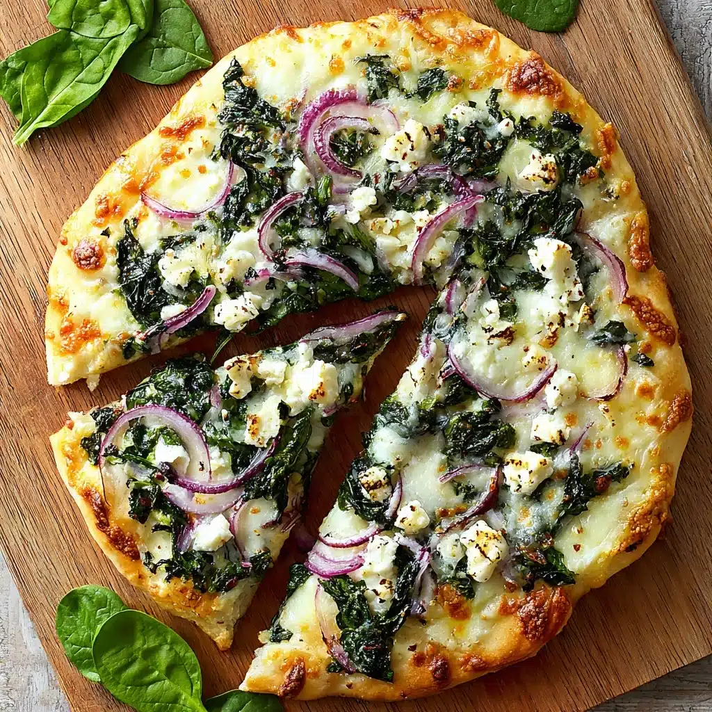 Tasty Spinach and Feta Flatbread Pizza Recipe - Recipe Image
