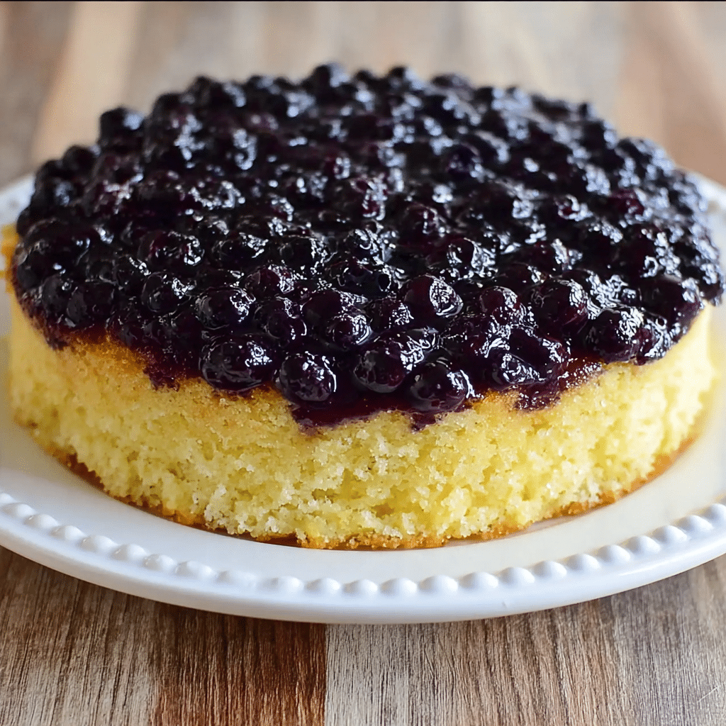 Best Homemade Blueberry Upside Down Cake - Alrightwithme Recipe - Recipe Image
