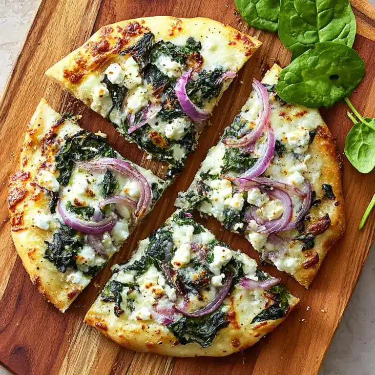 Tasty Spinach and Feta Flatbread Pizza Recipe
