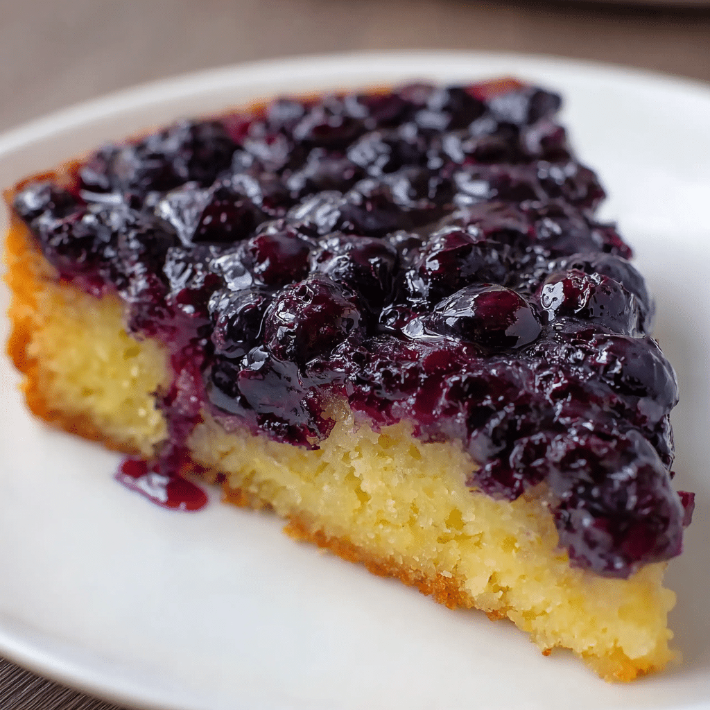Best Homemade Blueberry Upside Down Cake - Alrightwithme Recipe - Recipe Image