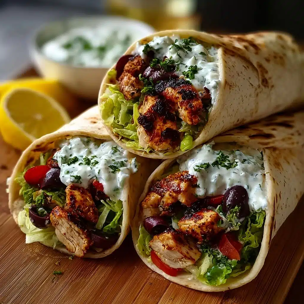 Mediterranean Chicken Gyros with Creamy Feta Tzatziki Recipe - Recipe Image