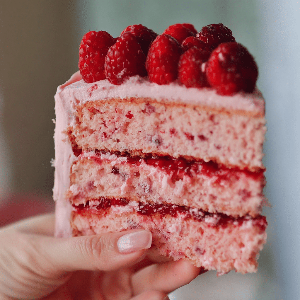 The Best Fresh Raspberry Layer Cake Recipe - Recipe Image