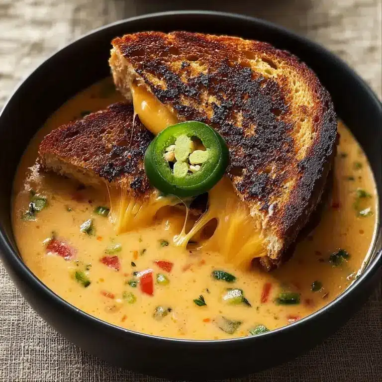 Spicy Jalapeño Popper Soup with Grilled Cheese Dippers Recipe
