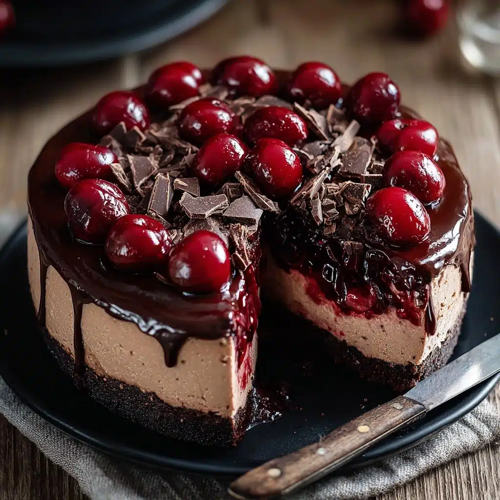 Dark Chocolate Cherry Cheesecake Recipe - Recipe Image