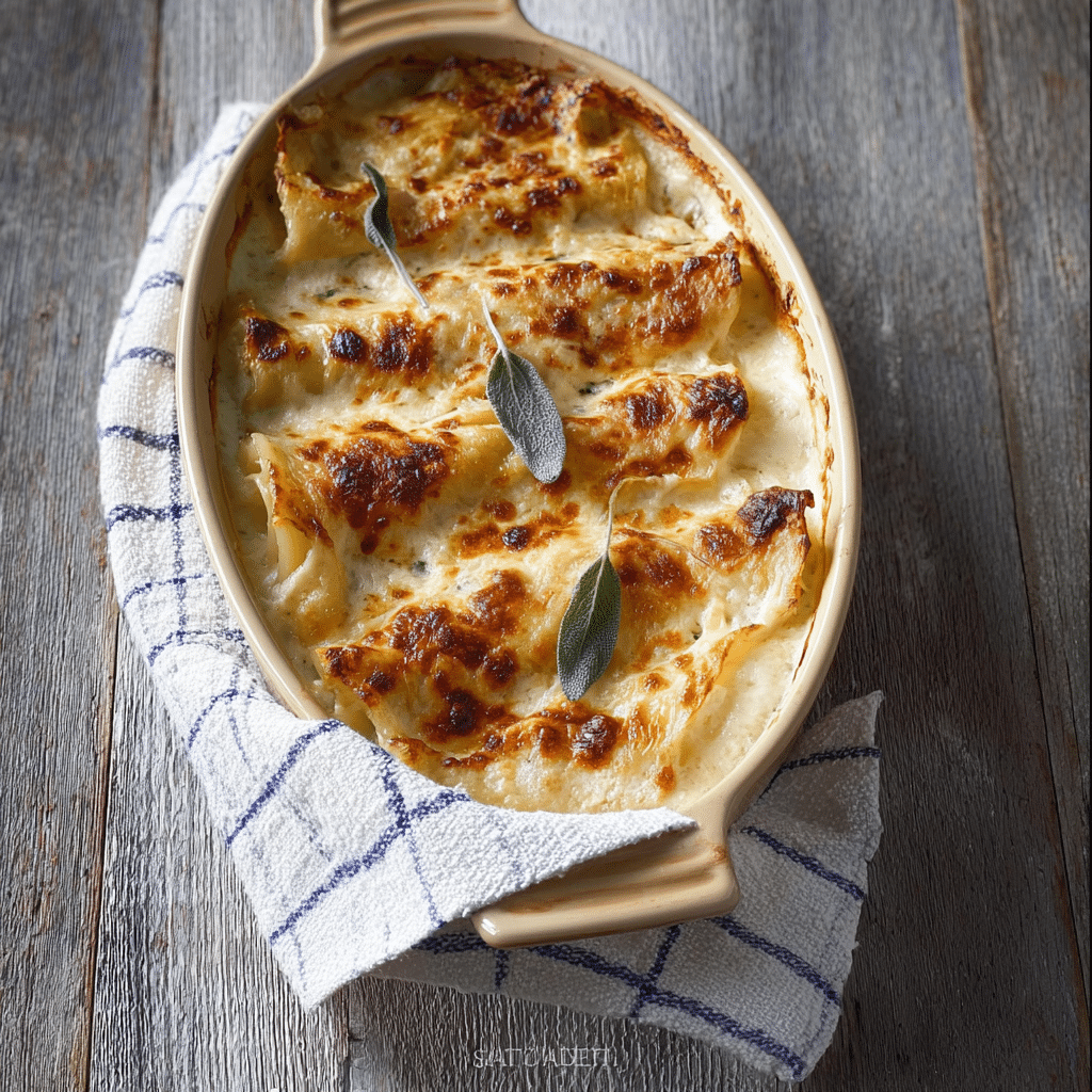 Butternut squash Cannelloni with Walnut-Sage Béchamel Sauce Recipe - Recipe Image
