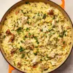 One Pot Feta Lemon Chicken Orzo Pasta Recipe