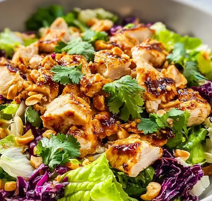 Crunchy Thai Chicken Salad with Peanut Dressing Recipe