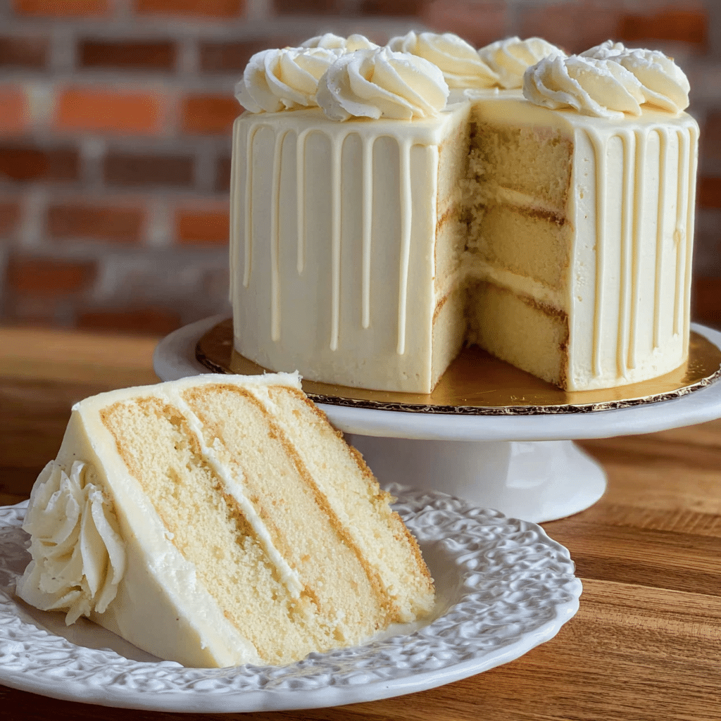 White Almond Wedding Cake Recipe - Recipe Image