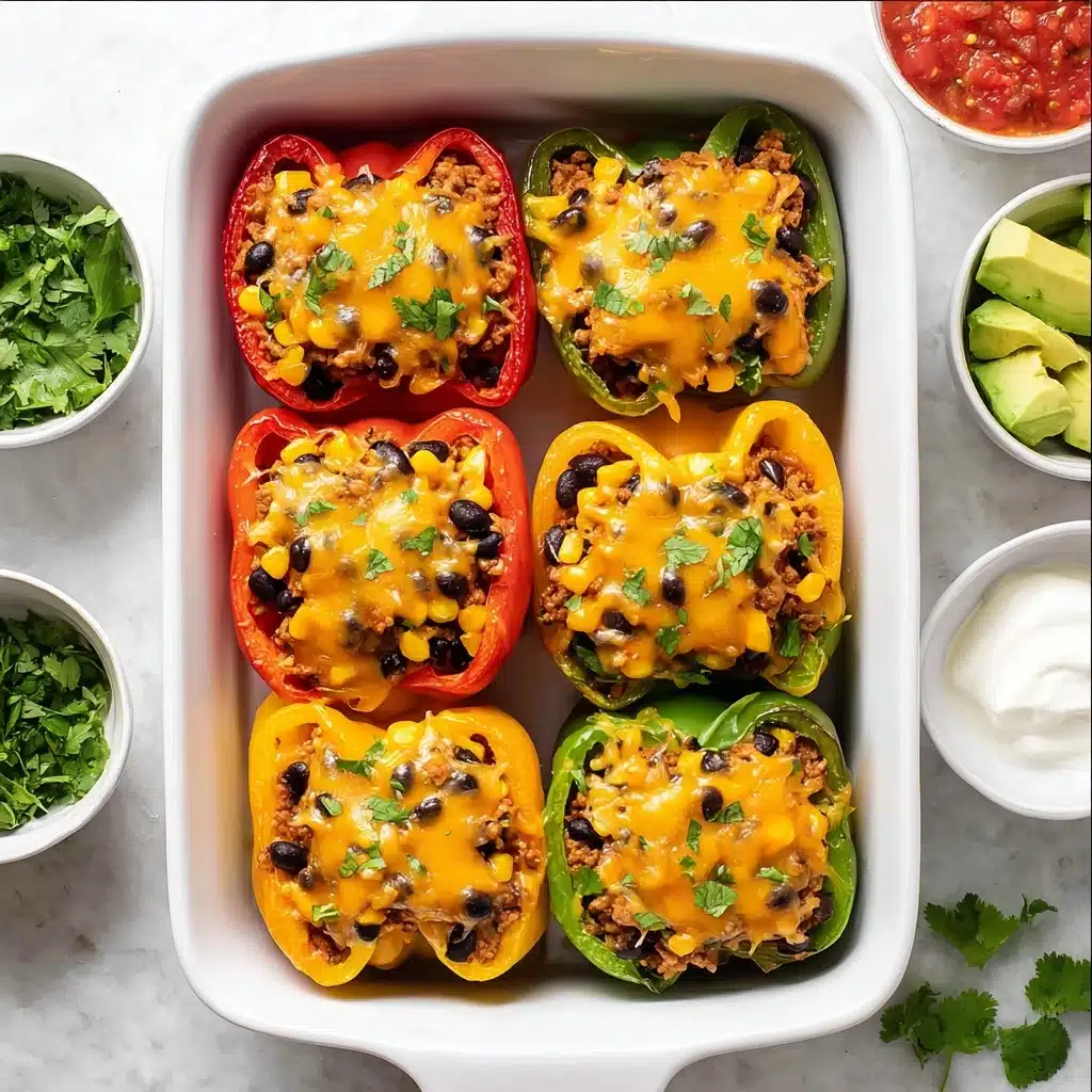 Quick and Easy Taco Stuffed Peppers – With Ground Turkey Recipe - Recipe Image