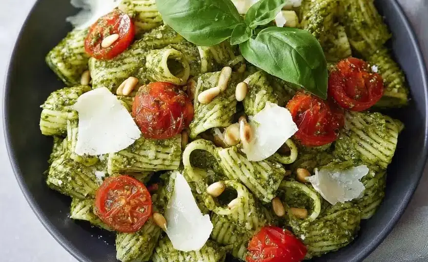 Pesto Pasta with Roasted Tomatoes Recipe