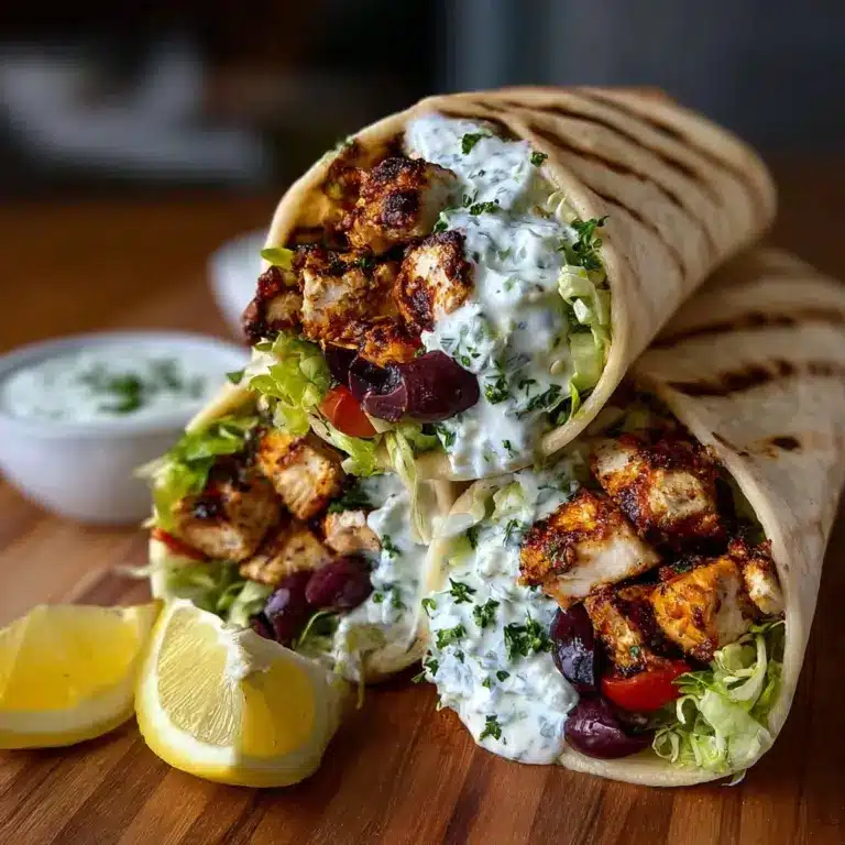 Mediterranean Chicken Gyros with Creamy Feta Tzatziki Recipe