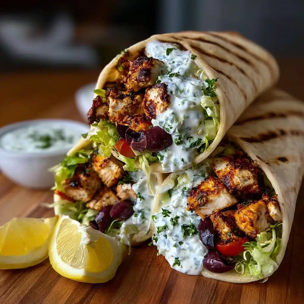 Mediterranean Chicken Gyros with Creamy Feta Tzatziki Recipe - Recipe Image