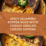 Spicy Jalapeño Popper Soup with Grilled Cheese Dippers Recipe