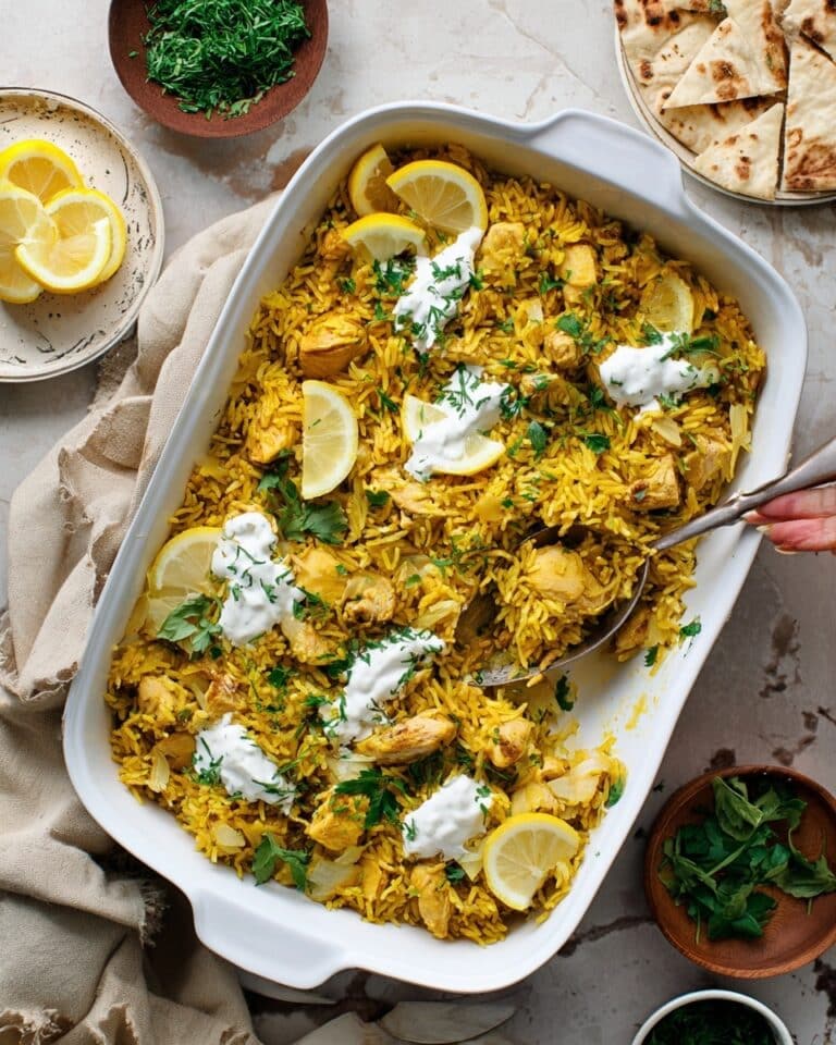 Dump-and-Bake Chicken Tzatziki and Rice Recipe