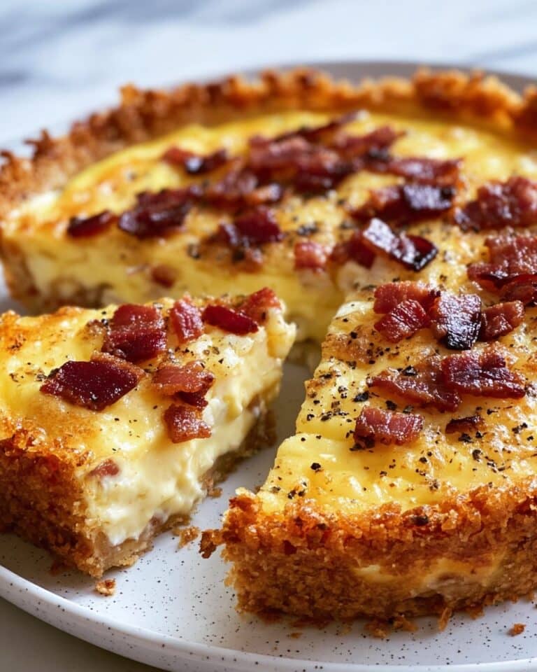 Bacon and Cheese Quiche with Hashbrown Crust Recipe
