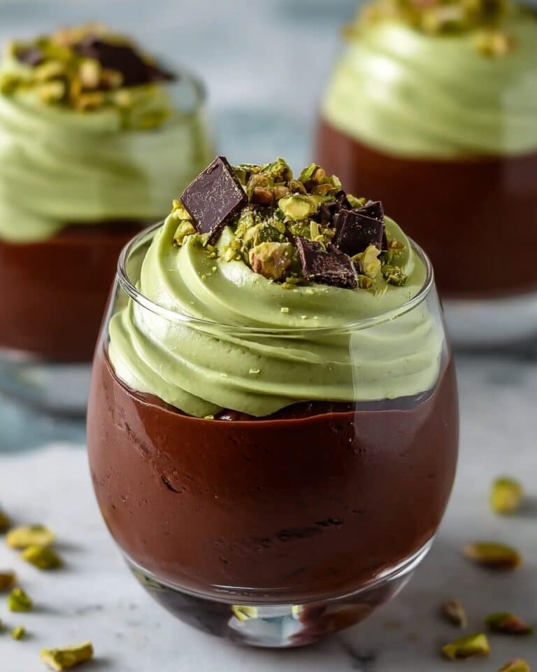 Pistachio Mousse with Chocolate Ganache Recipe