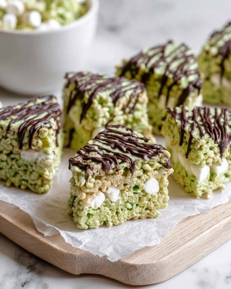 Pistachio Rice Krispie Treats with Dark Chocolate Drizzle Recipe