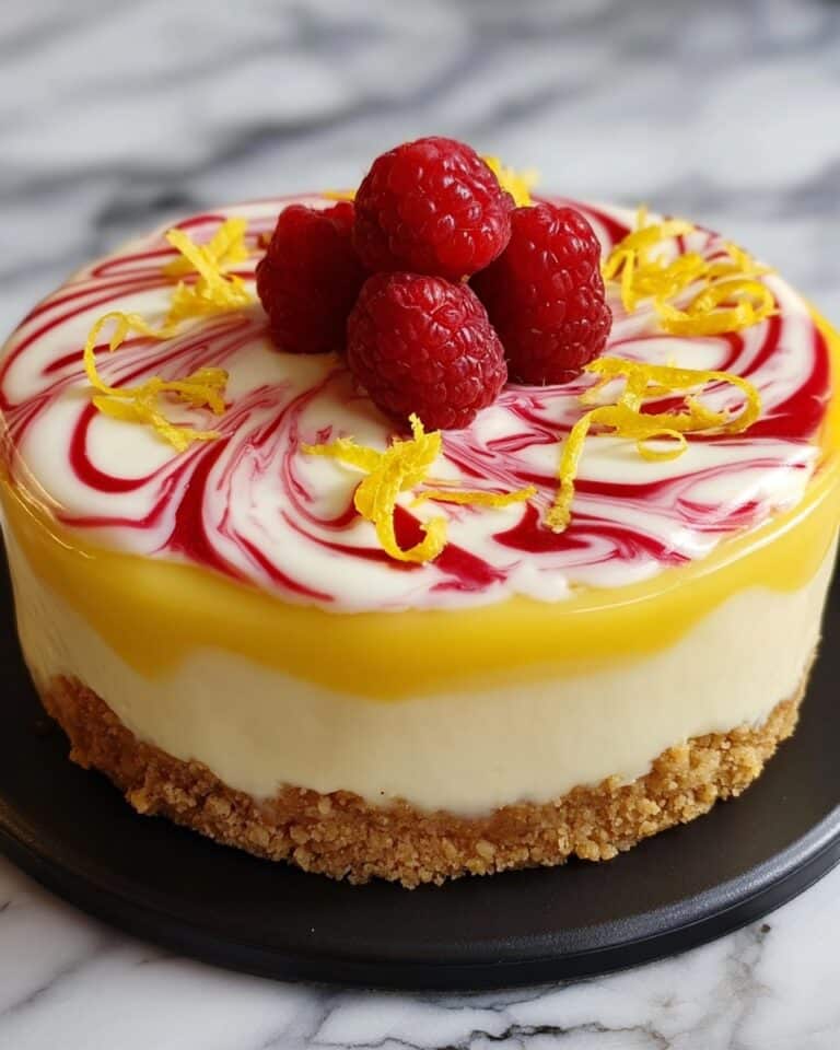 Lemon Raspberry Swirl Cheesecake Recipe