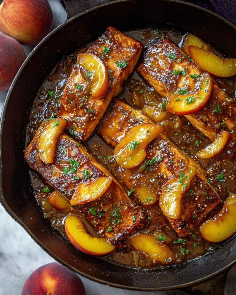 Bourbon Peach Roasted Salmon Recipe