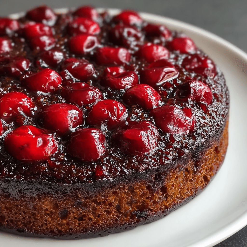 Chocolate Cherry Upside Down Cake Recipe - Recipe Image