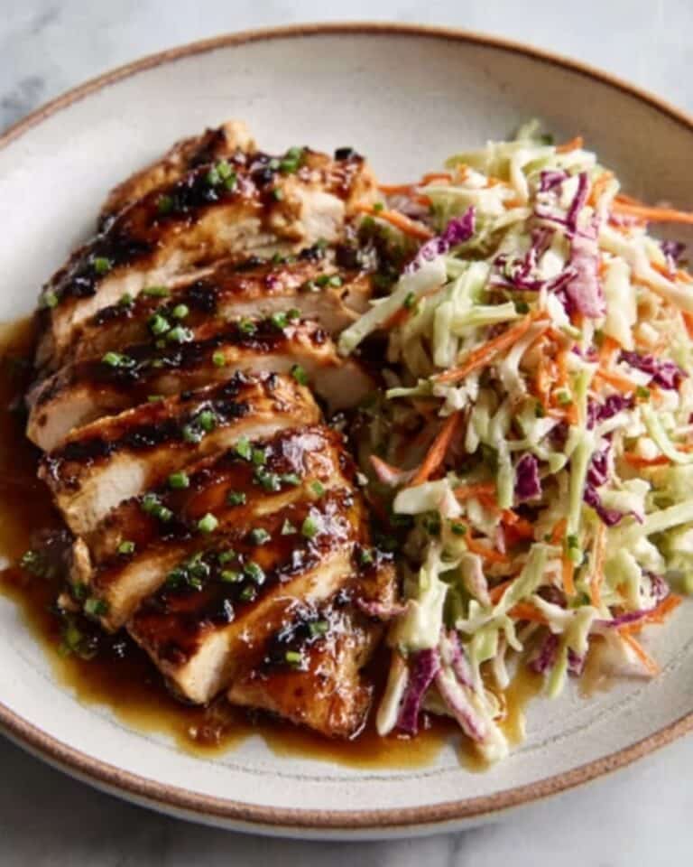 Sticky Apple Cider Chicken with Crisp Autumn Slaw Recipe