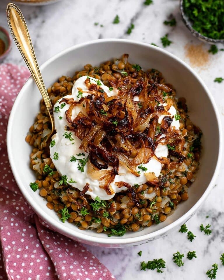 Mujadara with Caramelized Onions and Fresh Herbs Recipe