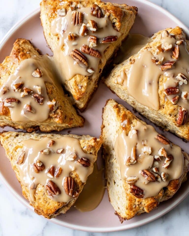 Brown Sugar Pecan Scones with Cinnamon Brown Sugar Glaze Recipe