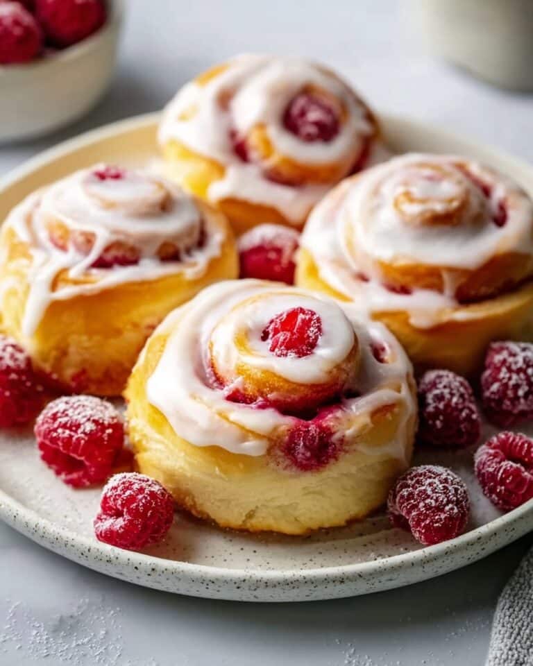Raspberry Cinnamon Rolls with Lemon Glaze Recipe