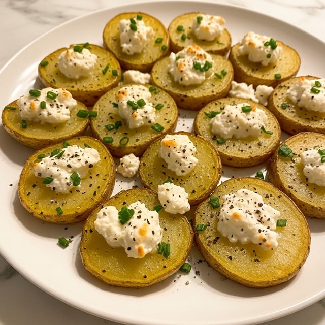 A white plate filled with golden roasted potato wedges topped with crumbled white cheese and sprinkled with green herbs. The potato wedges have a slightly crispy, browned texture on the edges and soft inside. The cheese is scattered unevenly, adding a creamy contrast to the warm potatoes. A woman's hand is reaching toward the plate, showing part of the wrist and fingers. The background is a white marbled texture. photo taken with an iphone --ar 4:5 --v 7