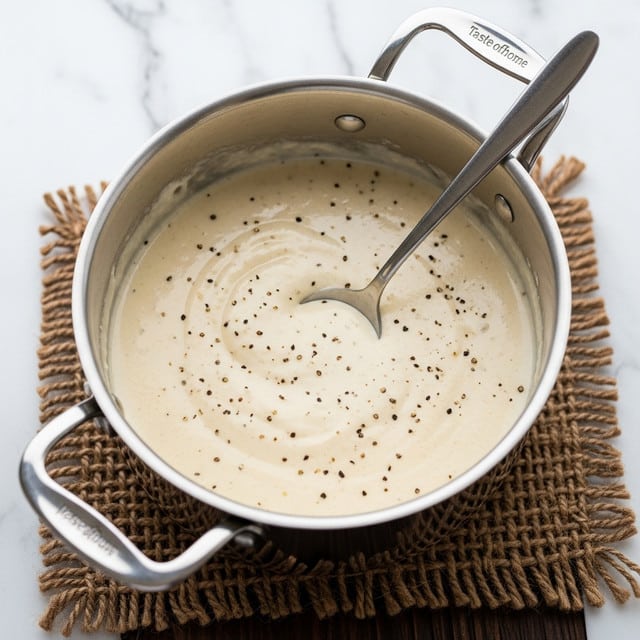 Creamy Alfredo Sauce with Asiago, Parmesan, and Romano Over Fettuccine Recipe