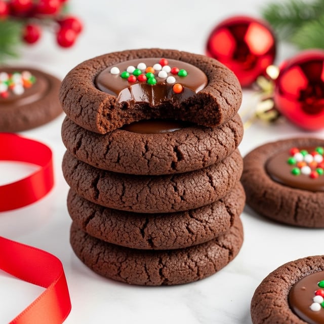Chocolate Thumbprint Cookies with Rich Chocolate Ganache Recipe