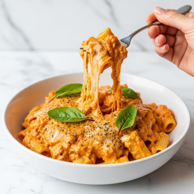 A white bowl holds a creamy, orange-colored curry with several square tofu pieces soaking in the sauce. The curry looks thick with visible herbs and spices, and fresh green leafy herbs are scattered on top, adding contrast. A gold fork held by a woman's hand lifts one tofu piece out of the bowl, showing the cheese-like texture stretching in long, gooey strings. The background is a white marbled surface. photo taken with an iphone --ar 4:5 --v 7