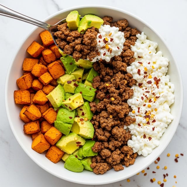 Viral Cottage Cheese Sweet Potato Beef Bowls Recipe