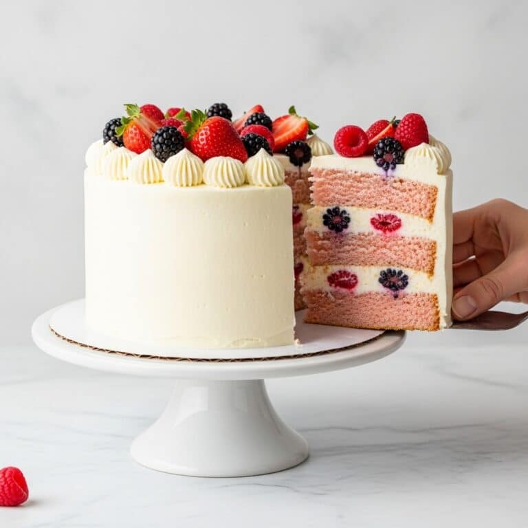 Berry Chantilly Cake with Fresh Berries and Mascarpone Frosting Recipe