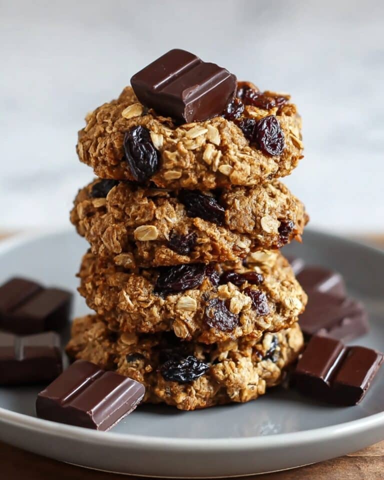 Healthy Banana Oat Cookies with Dark Chocolate and Nuts Recipe