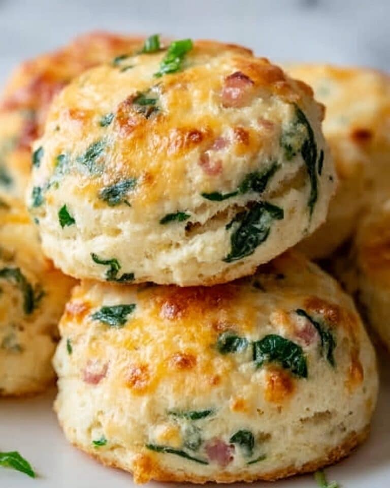 Spinach and Ham Breakfast Protein Biscuits Recipe