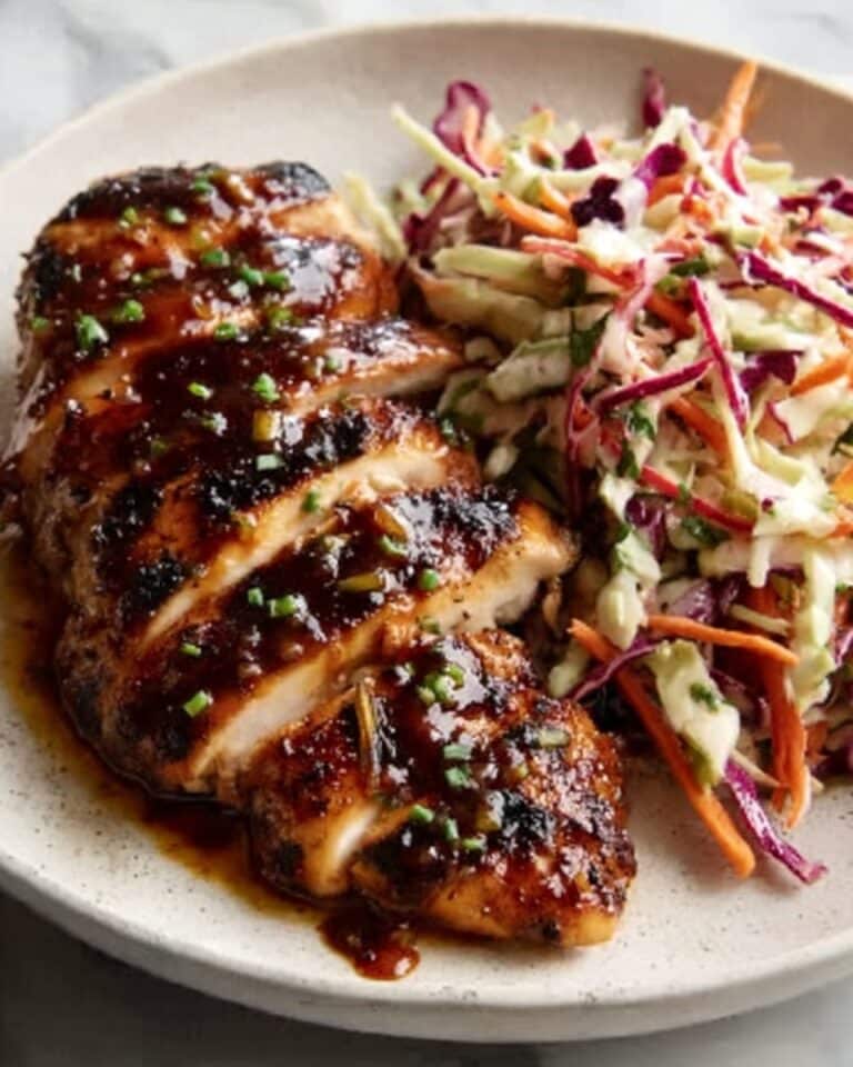 Apple Cider Glazed Chicken Thighs with Crispy Autumn Slaw Recipe