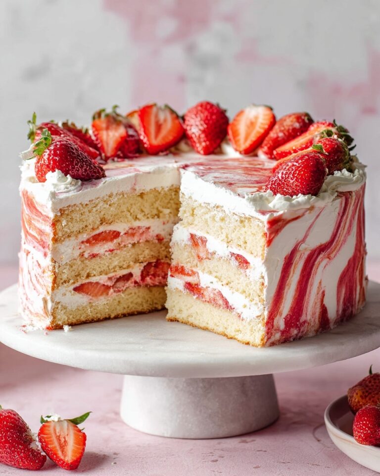 Strawberry Layer Cake with Whipped Cream Frosting Recipe