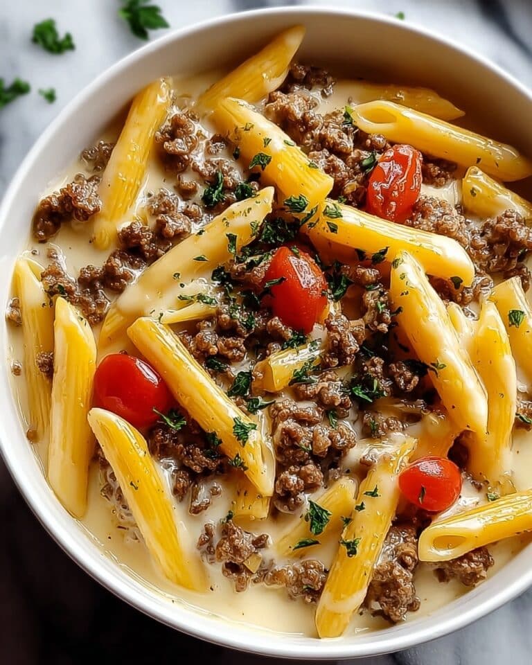 Creamy Rotel Pasta with Ground Beef Recipe