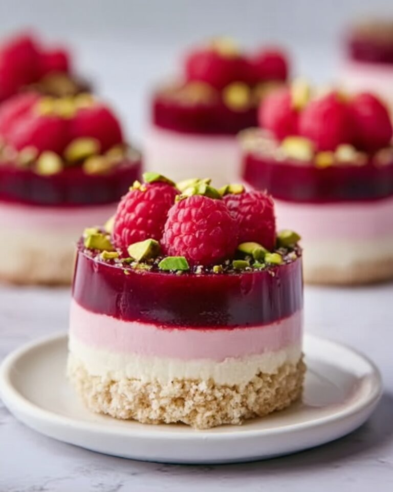 Raspberry Pistachio Mousse Cakes Recipe