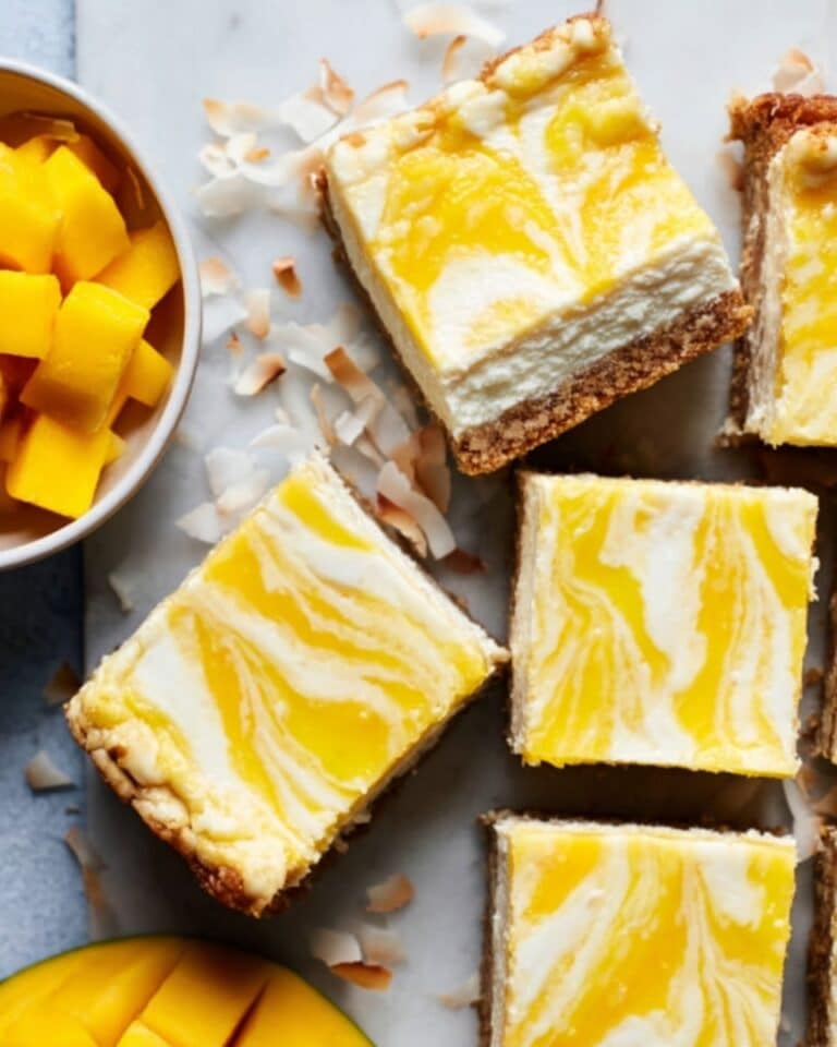 Coconut Mango Cheesecake Bars Recipe