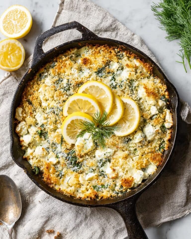 Lemony Spinach Feta Rice Casserole Recipe