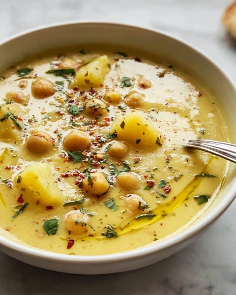 Easy Garlic Chickpea Soup Recipe