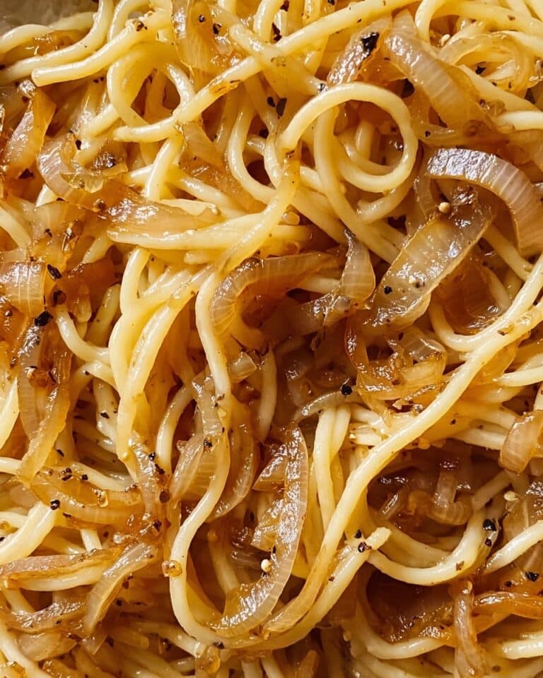 Caramelized Onion Pasta with Creamy Parmesan Sauce Recipe