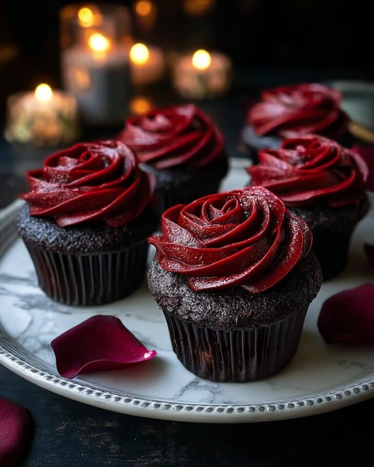 Wednesday Morticia’s Midnight Rose Garden Cupcakes Delight Recipe