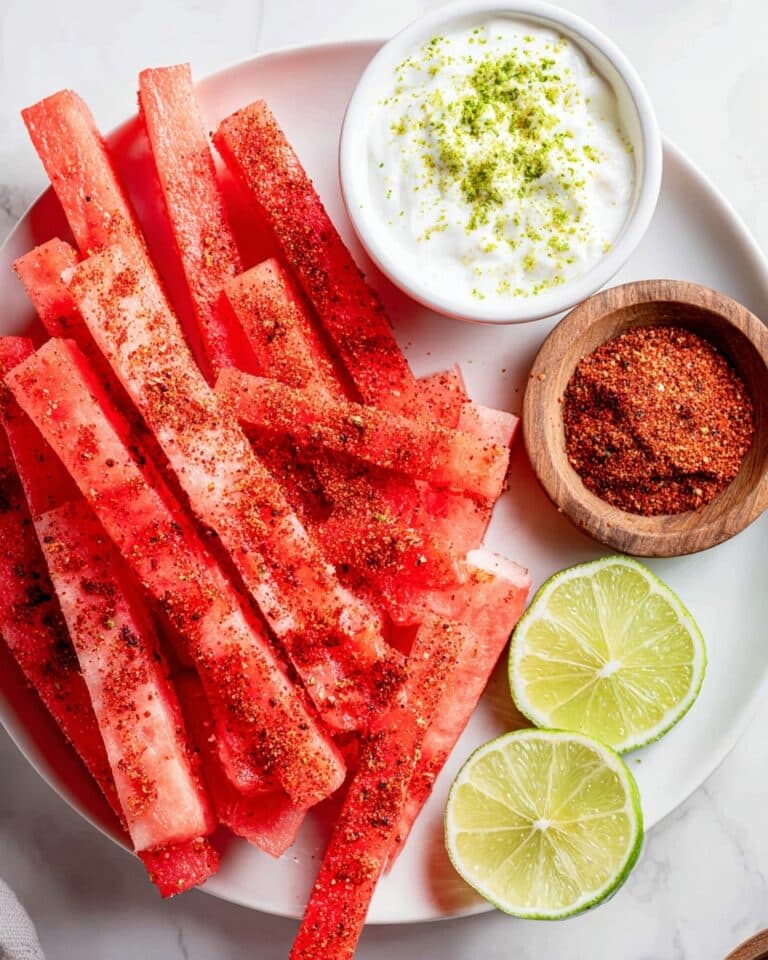 Spicy Watermelon Fries with Coconut Lime Dipping Sauce Recipe