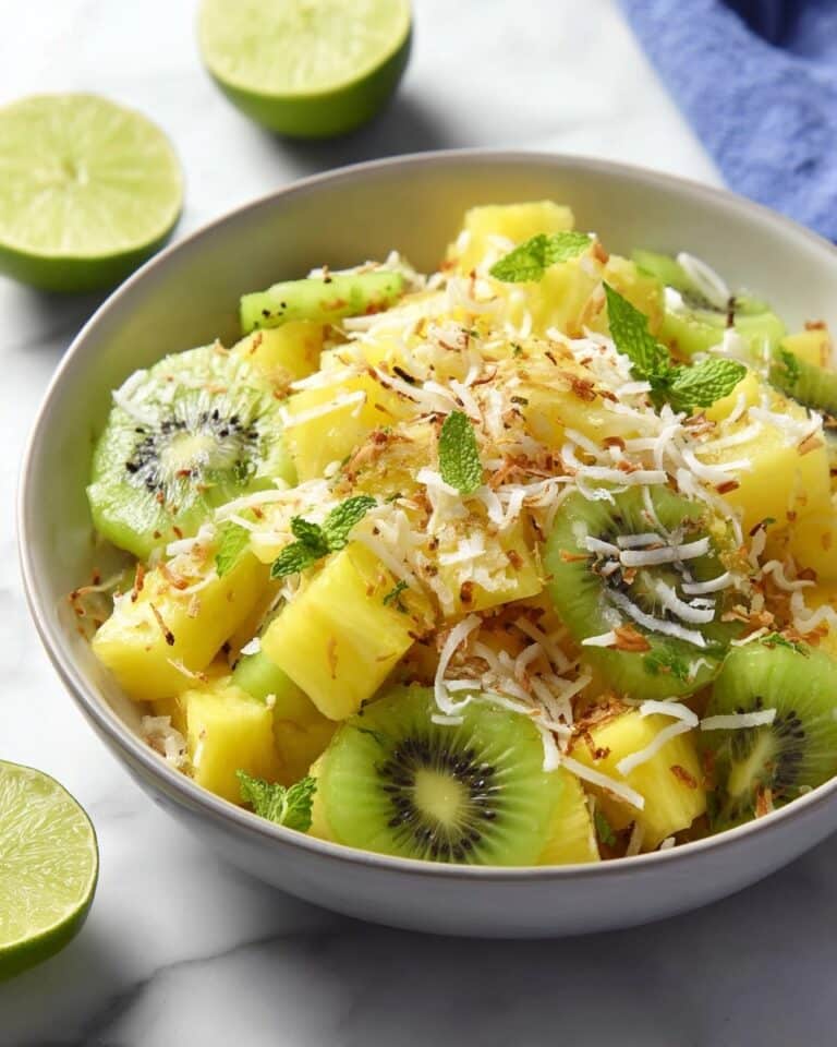 Pineapple Kiwi Salad with Toasted Coconut and Mint Recipe