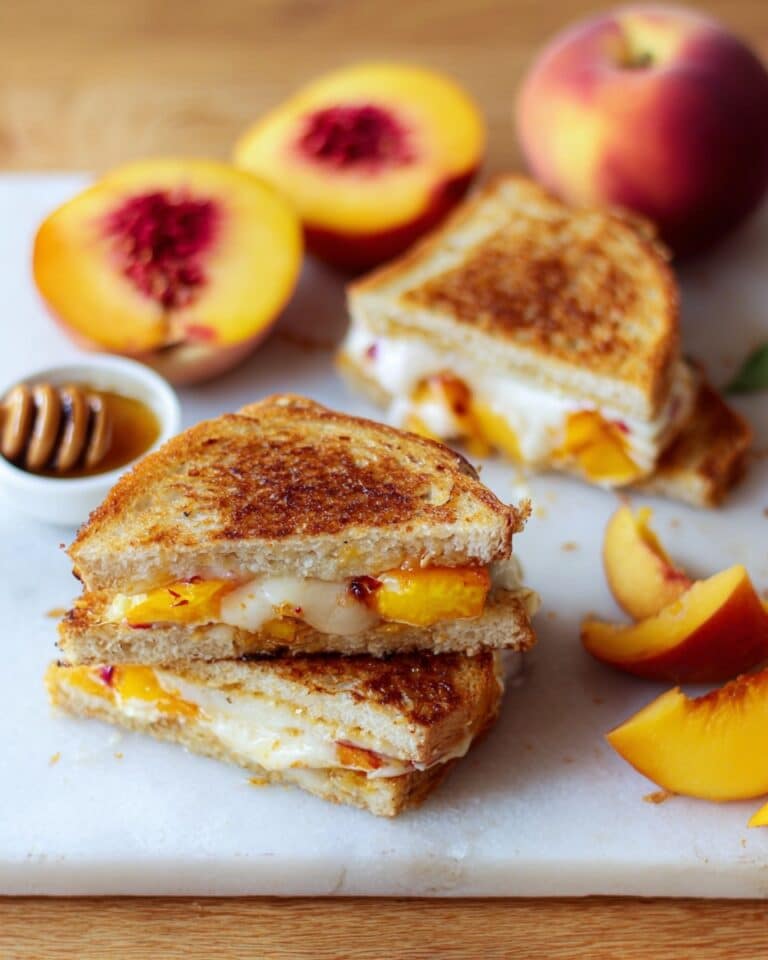 Honey Peach White Cheddar Grilled Cheese Sandwich Recipe